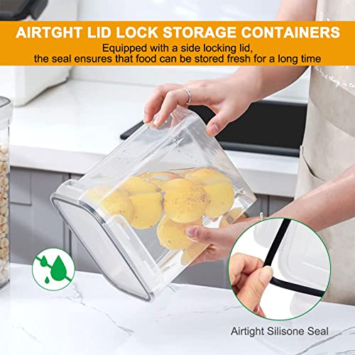 18 Pack Airtight Food Storage Containers with Lids | clear airtight containers with tight lids keep dry food fresh. Safe plastic, stackable for pantry kitchen storage - size: 18 pcs(28.28L)