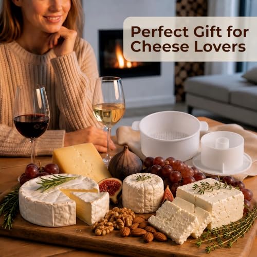 SHSH trade group Cheesemaking Supply Kit 1.2 L with Pressing Plate - Gouda Hard Cheese Mold and Presses Kits for Cheese Making Kit Maker - Cheese Mold and Press