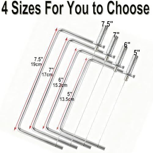 Cheese Slicer Accessories Kitchen Knife Marble Board Cheese Cutter Stainless Steel Components DIY for Making Giftable Cheese Block Cutting Boards with The Hardware Slicer Kit(2Slicer+8Wires)7.5in - size: 7.5inch