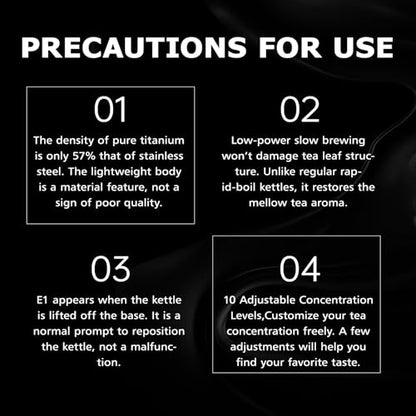 120V Titanium & Glass Electric Tea Kettle, Pro Steam Extraction for All Teas (Green, Black, Oolong), 11 Temp & 10 Strength Levels, 1.2L, 12H Keep Warm, BPA-Free, 1 Infusers - color: Grey with Extraction Tea Infuser
