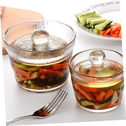 Mikinona Transparent Pickle Jar with Airtight Lid 5.11 Inch Kimchi Storage Container Kitchen Food Preservation Storage Canister for Home Use