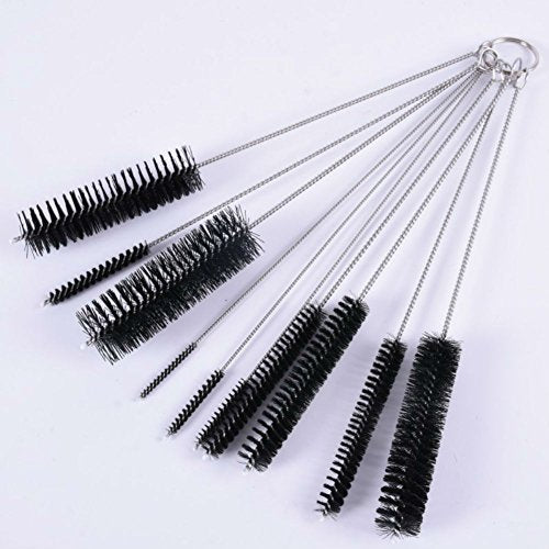 AKOAK 8.2 Inch Nylon Tube Brush Set Pipe Cleaning Brushes for Drinking Straws Glasses Keyboards Jewelry Cleaning,Set of 10