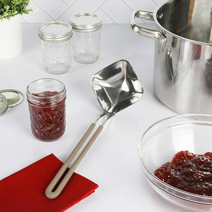 Martha Stewart Sprucedale Stainless Steel 13.5" Rhombus Ladle Spoon With Long Silicone Handle