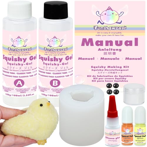 FUNSHOWCASE Taba Squishy Maker Big Chick Silicone Mold+Gel+Kits Fufu Squish Making Pack - color: Big Chick