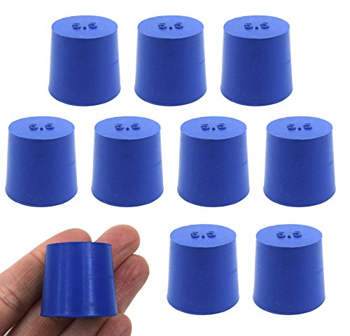 EISCO 10PK Neoprene Stoppers, Solid - ASTM - Size: #5.5 24mm Bottom, 28mm Top, 25mm Length - Suitable for use with Petroleum, Oils & Most Inorganic Acids and Bases