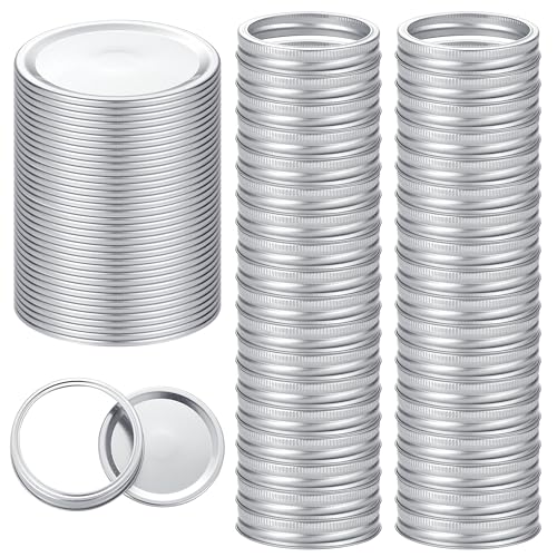 72Pcs Canning Lids with Rings Wide Mouth for Canning Jars, Ball,Kerr, Split Lids and Rings Food Grade Material, 100% Fit & Airtight for Regular Mouth Jars (36Ring+36Lids for Wide Mouth) - size: Wide Mouth (36 Lids + 36 Rings)