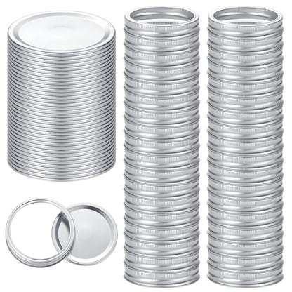 72Pcs Canning Lids with Rings Wide Mouth for Canning Jars, Ball,Kerr, Split Lids and Rings Food Grade Material, 100% Fit & Airtight for Regular Mouth Jars (36Ring+36Lids for Wide Mouth) - size: Wide Mouth (36 Lids + 36 Rings)