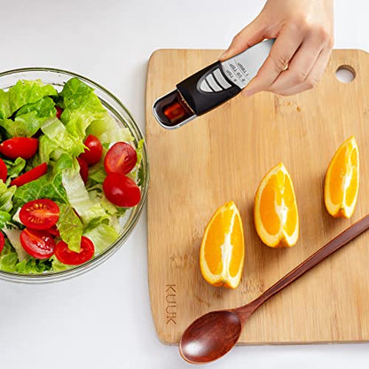 KitchenArt Stainless Steel Pro Adjust-A-Tablespoon, Adjustable Tablespoon | Spoon That Measures 1/2 TSP to 1 TBL | All In One Measuring Spoon | Cooking & Baking Gadget | Kitchen Organization - size: Tablespoon