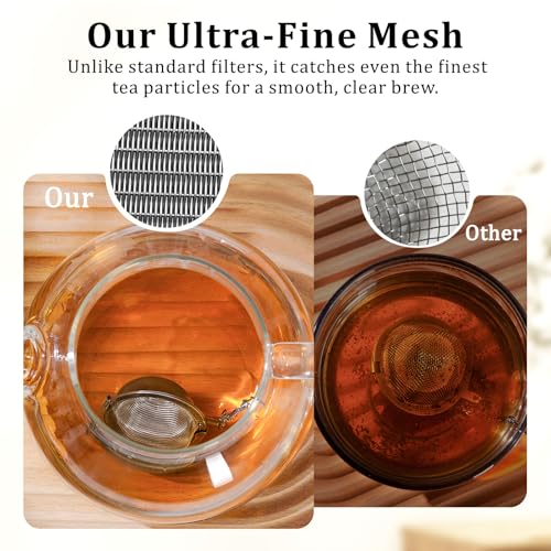 304 Stainless Steel Tea Strainers for Loose Tea Infuser Ball, Extra-Fine Mesh Tea Ball, Tea Holder Loose Leaf Tea Steeper, Tea Diffuser for Rooibos, Black Tea, Herbal & Spices (Small x 2) - size: Small - 2 Pack
