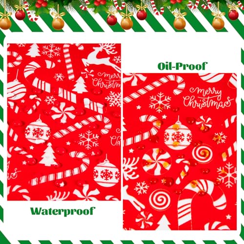 100 Pcs Christmas Wax Paper Sheets for Food, Sandwich Wrap Paper Deli Wraps, Waterproof Oil-proof Picnic Basket Liners with Snowflakes Candy Pattern for Kitchen Handmade Food(Red) - color: Red Candy