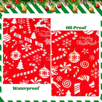 100 Pcs Christmas Wax Paper Sheets for Food, Sandwich Wrap Paper Deli Wraps, Waterproof Oil-proof Picnic Basket Liners with Snowflakes Candy Pattern for Kitchen Handmade Food(Red) - color: Red Candy