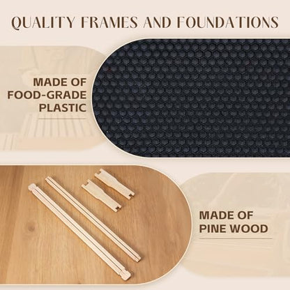 10 Frame Langstroth Deep Brood Beehive Box, Premium Cedar Dipped in Beeswax, Complete Frames & Wax Foundations, Deep Brood Hive Kit for Beginner Beekeepers(Unassembled) - size: 10 frame deep