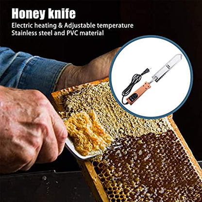 Electric Honey Uncapping Knife Stainless Steel Beekeeping Scraper Cutter Bee Extractor, 50-180°C Temperature Control for Beekeeper