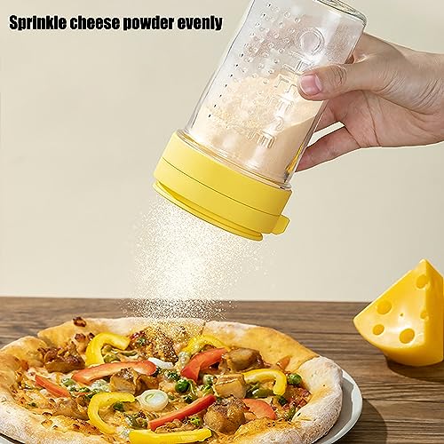 12-Ounce Glass Parmesan Cheese Shaker with Airtight Lid - Anti-Clogging Dispenser for Grated Cheese, Sugar, Matcha & Spices