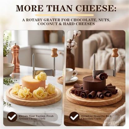 Girolle Cheese Shaver & Cheese Curler Wheel Flower Cutter | Girolle cheese shaver & cheese curler wheel kit. This cheese flower cutter creates perfect flowers from cheese wheel.