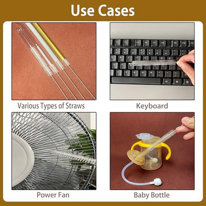 Straw Cleaner 12 Inch(10-Pack) for Reusable Straws | Straw Cleaner Brush Extra Long, Straw Brush Cleaner for Baby Bottle,Stanley Cup,Sippy Cup and Coffee Machine