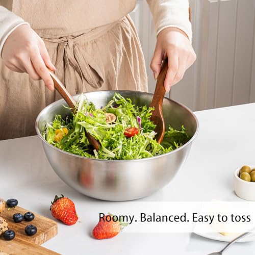 304 Stainless Steel Rice Washing Bowl and 40 Mesh Strainer Set, 3.5QT | 40-mesh strainer helps prevent grain loss while measurement marks and sturdy handles make rinsing and draining easier. - color: true