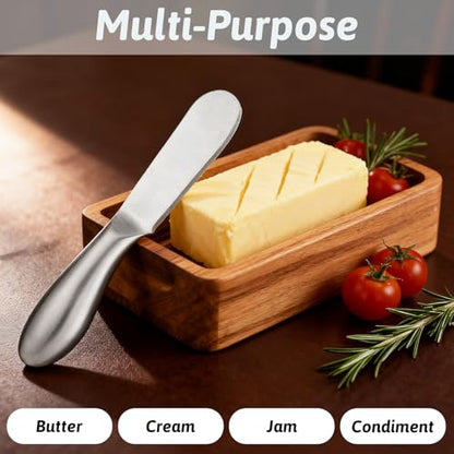 2 Pcs Cheese Spreader Knives, Stainless Steel Spreader Knife Set Little Cheese Spreaders Knives Charcuterie Utensils Butter Knife Spreaders for Sandwich Appetizers Jam Pastry Making
