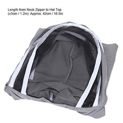 Beekeeping Jacket Protective Veil Suit with Double Zippers Breathable Polyester Cotton Beekeeping Clothing for Beekeepers White Gray (Gray) - color: Gray