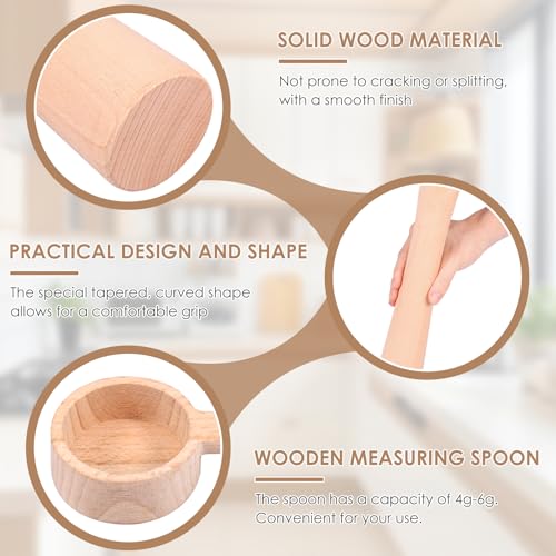 Wood Vegetable Fermentation Tamper 12 Inch Wood Pickle Pounder Sauerkraut Pounder Rod with Measuring Spoon for Fermentation Crock