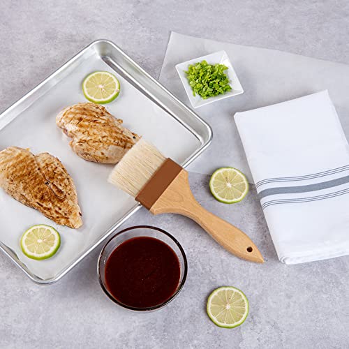 Restaurantware Pastry Tek 3 Inch Wide Buttering Brush 1 Boar Bristle Pastry Brush - Hardwood Handle Built-In Hanging Hole Wood Basting Brush Sturdy Ferrule For Glazing And Basting - size: 9 1/2"