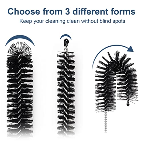 Ixiaoyoo 12 Pcs Straw Cleaner Brushes Set, 8.2 Inch Nylon Cleaning Brush | Black Tube Cleaner Brushes for Tumbler, Sippy Cup, Water Bottles, Hummingbird Feeders, Pipes, Sink Drain & Pet Waterers - color: 8.2 Inch Black Cleaning Brushes