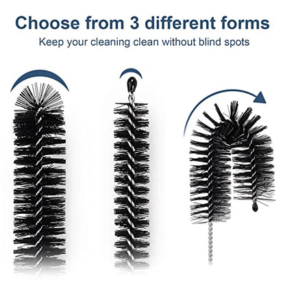 Ixiaoyoo 12 Pcs Straw Cleaner Brushes Set, 8.2 Inch Nylon Cleaning Brush | Black Tube Cleaner Brushes for Tumbler, Sippy Cup, Water Bottles, Hummingbird Feeders, Pipes, Sink Drain & Pet Waterers - color: 8.2 Inch Black Cleaning Brushes