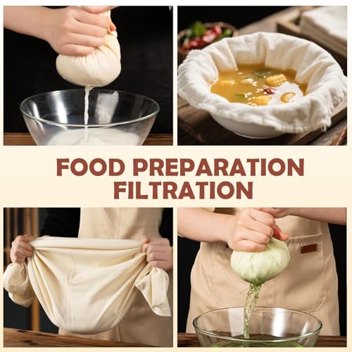 6Pcs Reusable Cheesecloth for Straining 20x20 Inch,100 Grade Cheese Cloths Hemmed 4 Edges, 100% Unbleached Cotton Cheese Cloth,Ultra-Dense Cloth Strainer for Yogurt/Nut Milk/Baking Making 56x42 Weave - size: 6 PCS - 20x20 Inch