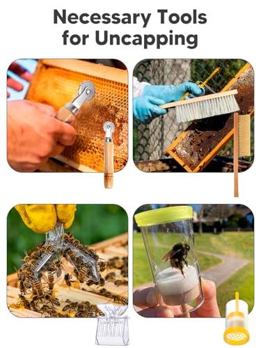 23 PCS Beekeeping Starter Kit, Beekeeping Supplies | Include Bee Veil Hat, Queen Bee Cage, 5 Gallon Honey Bucket, Honey Uncapping Tool for Beekeepers