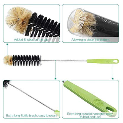 16in Bendable Bottle Brush, Long Handle Bottle Cleaning Brush for Cleaning Narrow Neck Bottles, Baby Bottles, Flask, Pitcher, Vase, Bird Feeder, Home Kitchen Sink Cleaning Brush, Water Bottle Brush