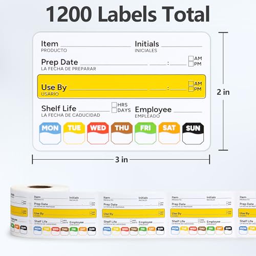 Restaurant Quality Shelf Life Food Rotation Labels Vinyl, 2” x 3” Self-Adhesive Removable Freezer Food Label, Perfect for Reusable Containers, Easy to Remove, Food Safety Date Sticker (4 Pc) - style: 4 Pc