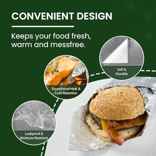 Extra Large - (1000 Sheets) - Sandwich Wrapping Paper Sheets With Foil Backing - Burrito Wrappers Sandwich Paper Wrap - Food Wrapping Deli Wraps - 13 x 16 Inches - size: 1000 Large Sheets