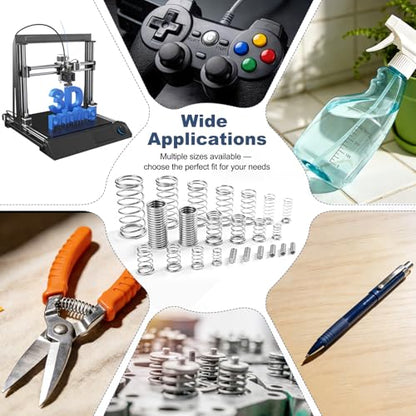uxcell 50Pcs 304 Stainless Steel Compression Springs, 0.3mm x 3mm x 10mm Small & Tiny Pen Spring for Home Repair & DIY, Workshop & Industrial Use, (Silver Tone) - size: 3mmx10mm