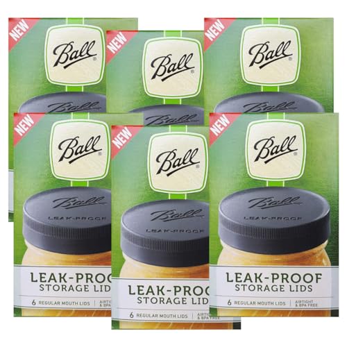 Ball Mason Jar Leak-Proof Lids, Regular Mouth, 6 CT (Pack of 6) - color: Regular, size: 6 Count (Pack of 6)