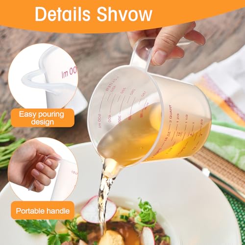Kanayu 36 Pcs Plastic Measuring Cup Clear Measuring Mug with Spout and Handle Grip Capacity Clear Graduated Pitcher for Kitchen Flour Water Liquids(Red,16 oz, 2 Cups) - color: Red, size: 16 oz, 2 Cups