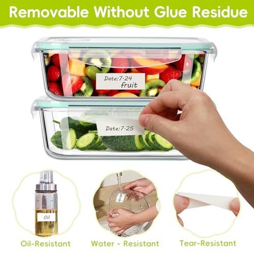 600 Blank Removable Freezer Labels with Perforation Line for Easy Distribution and Use. Waterproof and Oil-Resistant, Suitable for Food Containers, Jars, and Kitchen Organization.(1 "x 3") - size: 600 Pcs - 1 "x 3"