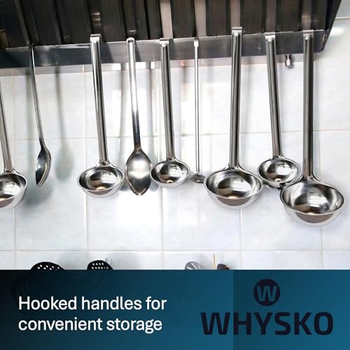 3-Pack Stainless Steel Soup Ladles, 4 oz Heat Resistant Serving Spoons | Whysko Metal Ladles for Cooking and Serving Soups & Sauces, Commercial Grade for Restaurants & Catering, Dishwasher Safe - size: 6 Ounce (3-Pack)