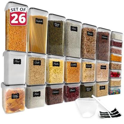Reli. Airtight Canister Set with Lids (26 Set) | Clear Plastic Food Storage Canisters | Mega Variety Pack | BPA-Free