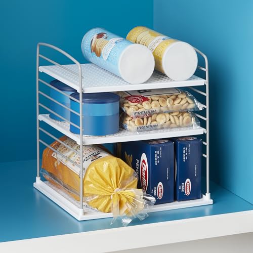 YouCopia UpSpace Cabinet Box Organizer, Adjustable Kitchen and Pantry Shelf for Plastic Wrap and Foil Storage, Extra Large, White - size: Large Classic