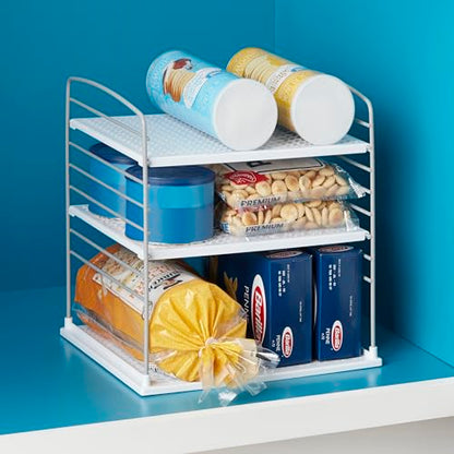 YouCopia UpSpace Cabinet Box Organizer, Adjustable Kitchen and Pantry Shelf for Plastic Wrap and Foil Storage, Extra Large, White (Pack of 6) - size: Large Classic (Pack of 6)