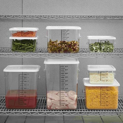 Rubbermaid Commercial Products, Space Saving Square Food Storage Container, 2 Quart, Clear, for Kitchen/Sous Vide/Meal Prep - size: 2 Qt.