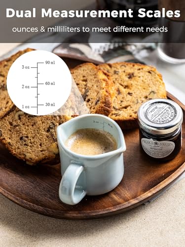 Espresso Cup 3 Oz, Ceramic Espresso Measuring Cup Expresso Shot Cup with Handle, Coffee Bar Accessories, Double Spouts Expresso Cup, Pale Blue - color: C-Pale Blue