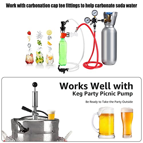 MRbrew 3+3 FT Ball Lock Beer Line Assembly Kit, Draft Beer Line with Picnic Tap Faucet Kegerator Dispenser PVC Brewing Tubing Cornelius Corny Quick Disconnect Barb Fitting Soda Dispenser Assembly