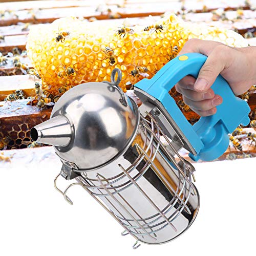 Dome Stainless Steel Bee Hive Smoker with Heat Cover Beekeeping Equipment, Electric Bee Smoke Transmitter with Bracket