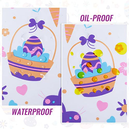 100 Pcs Easter Wax Paper for Food, Waterproof Oil-proof Parchment Paper Sheets, Wax Paper Sheets Deli Paper Sandwich Wrap Candy Cookies Wraps with Rabbit Egg Flowers Pattern for Kitchen Handmade Food - color: Easter Egg