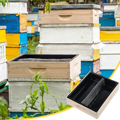 Maxdot 2 Pack 10 Frame Bee Top Hive Feeders for Beehives 4 Gallon for Feeding Water or Sugar Leakproof Refillable Beekeeping Top Feeder with Galvanized Safety Screen for Outside Beekeeping Supplies