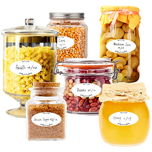 500 Removable Freezer Pantry Canning Labels Set Water Oil Resistant with Perforation Line for Food Containers Jars Kitchen Restaurant Storage Organization - style: Style 1