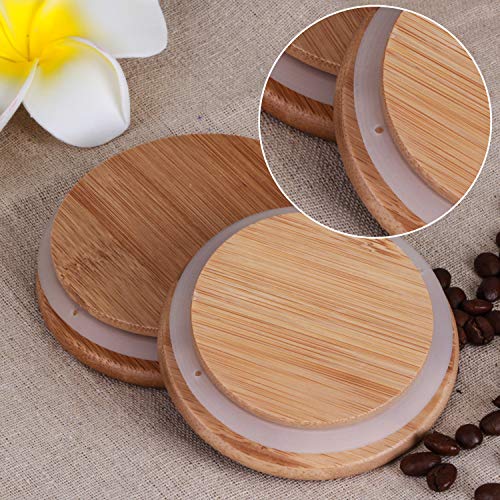 Glass Storage Jars Set of 2(25oz/750ml) with Airtight Seal Wooden Lid Stackable Kitchen Canisters for Candy, Coffee Bean Cookie, Rice, Sugar, Flour, Pasta, Nuts, Coffee - size: 25oz