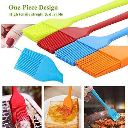 Grill Basting Brush Silicone Pastry Baking Brush BBQ Meat Oil Brush 4Pack
