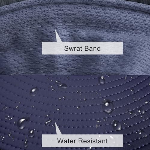 Sun Hats for Men Women Fishing Hat UPF 50+ Breathable Wide Brim Summer UV Protection Hat - color: 1pack-navy Blue